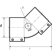 Bend 45° (complete with joints)